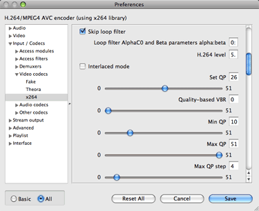 Settings to get better VLC performance on Mac OSX by skipping the loop filter